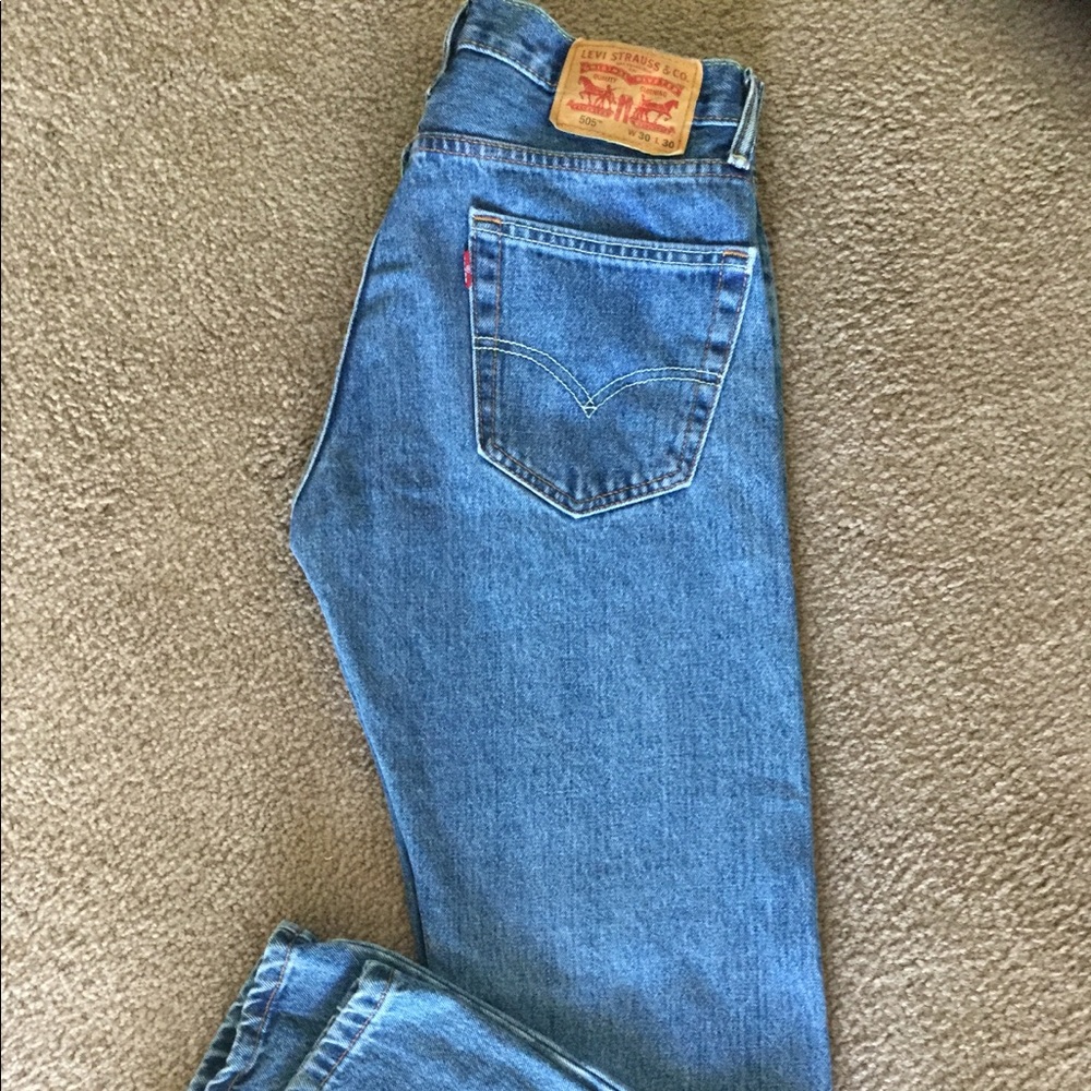 Levis 505 Demin Jeans, Mens, 30x30
